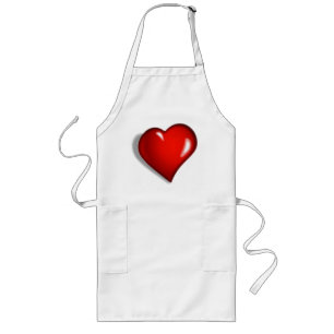 RED HEART LONG APRON