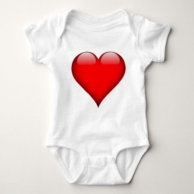 Red Heart Love Baby Bodysuit (Front)