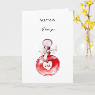 Red Heart Love Bottle Card