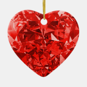 Red Heart Love Ceramic Ornament
