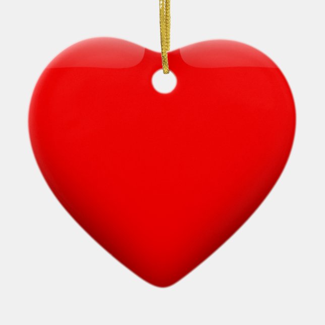 Red Heart Love Ceramic Ornament (Front)