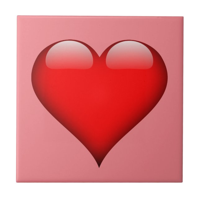 Red Heart Love Ceramic Tile (Front)