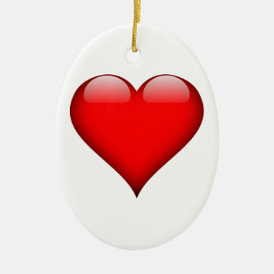 Red Heart Love Ceramic Tree Decoration