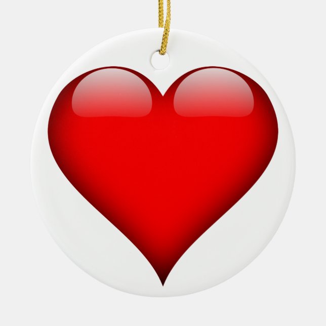 Red Heart Love Ceramic Tree Decoration (Front)
