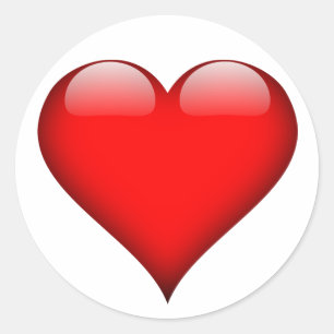 Red Heart Love Classic Round Sticker