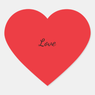 Red Heart Love Cursive Sticker