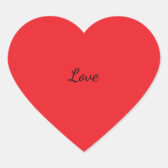 Red Heart Love Cursive Sticker (Front)