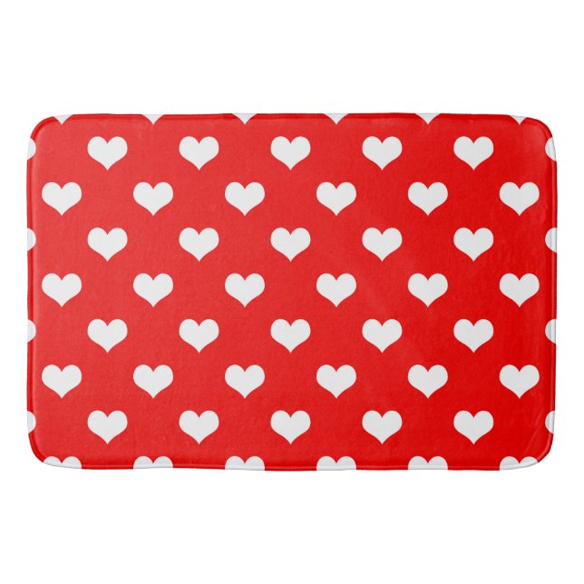 Red Heart Love Design  Bath Mat (Front)