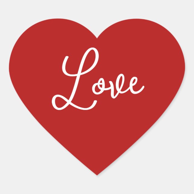 Red Heart ''LOVE'' for Valentine's Sticker (Front)