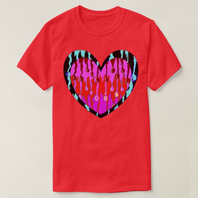 red heart love graffiti cool art T-Shirt (Design Front)