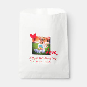 Red heart love happy valentine's day add photo nam favour bag