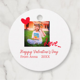 Red heart love happy valentine's day add photo nam favour tags