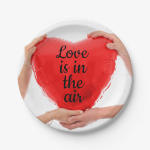 Red Heart Love is in the Air Paper Plates