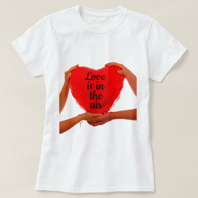 Red Heart Love is in the Air T-shirt (Design Front)