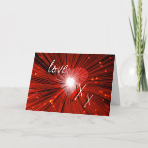Red Heart 'love & kisses' Valentine's Day card