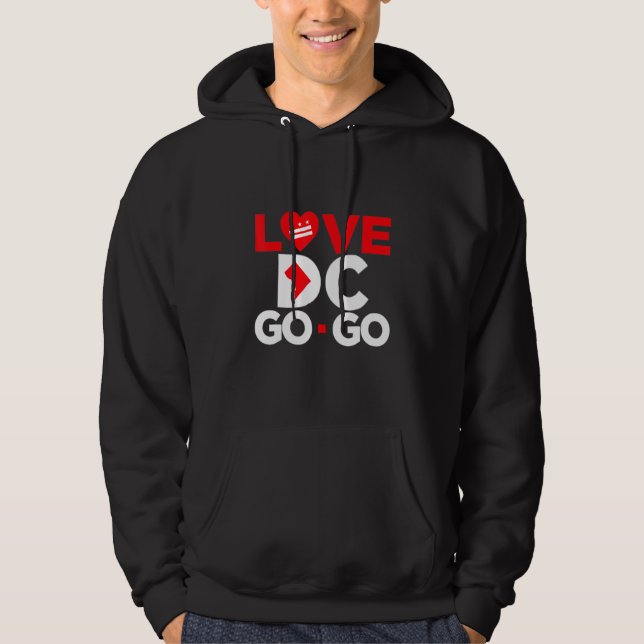 Red Heart Love Map DC Go Go Graphics Hoodie (Front)