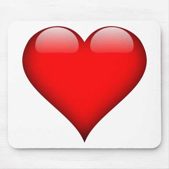 Red Heart Love Mouse Pad (Front)