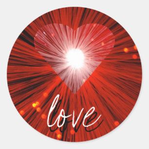 Red Heart 'love' sticker round