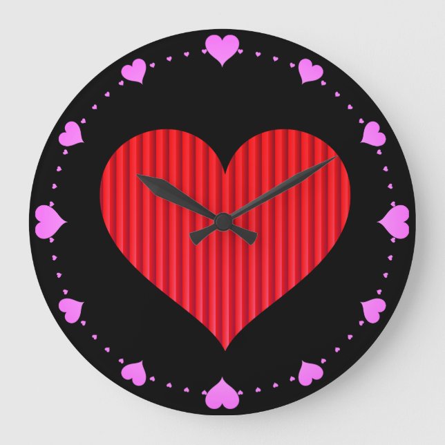  Red Heart Love Symbol-18374 Large Clock (Front)