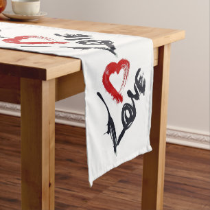 Red Heart Love Table Runner