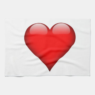 Red Heart Love Tea Towel