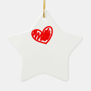 Red heart. Love. Valentine's day Ceramic Ornament
