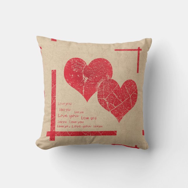 red heart love Valentine's day Cushion (Front)