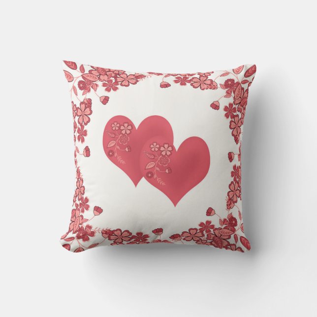 red heart love Valentine's day Cushion (Front)