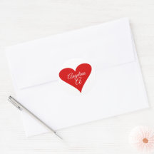 Red Heart Love Valentine's Day Name & Monogram