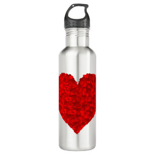 Red Heart Love Valentines for Girlfriend Women Him 710 Ml Water Bottle