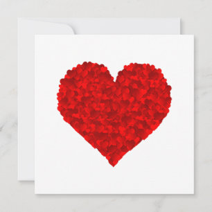 Red Heart Love Valentines for Girlfriend Women Him Invitation