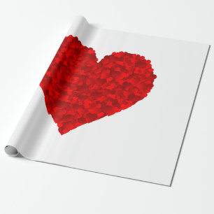 Red Heart Love Valentines for Girlfriend Women Him Wrapping Paper