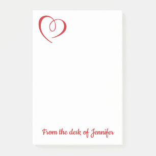 Red Heart Love - Wedding, Engagement, Valentines Post-it Notes