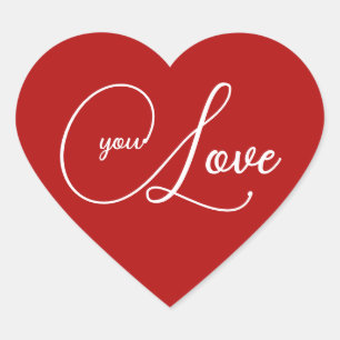 Red Heart ''LOVE Y'' for Valentine's Heart Sticker