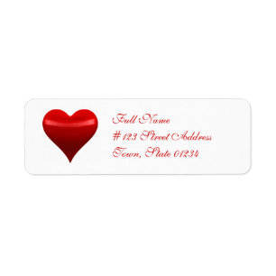 Red Heart Mailing Label Return Address Label