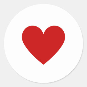 Red Heart Modern Minimal Elegant Simple Valentine Classic Round Sticker