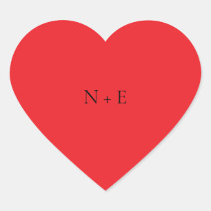Red Heart Monogram NE Sticker