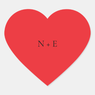 Red Heart Monogram NE Sticker