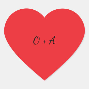 Red Heart Monogram OA Sticker
