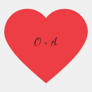 Red Heart Monogram OA Sticker