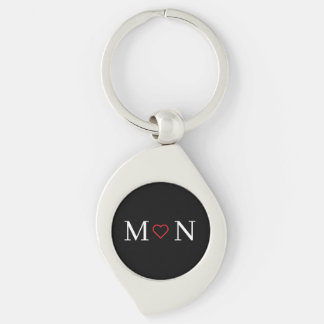 Red Heart monogrammed Key Ring