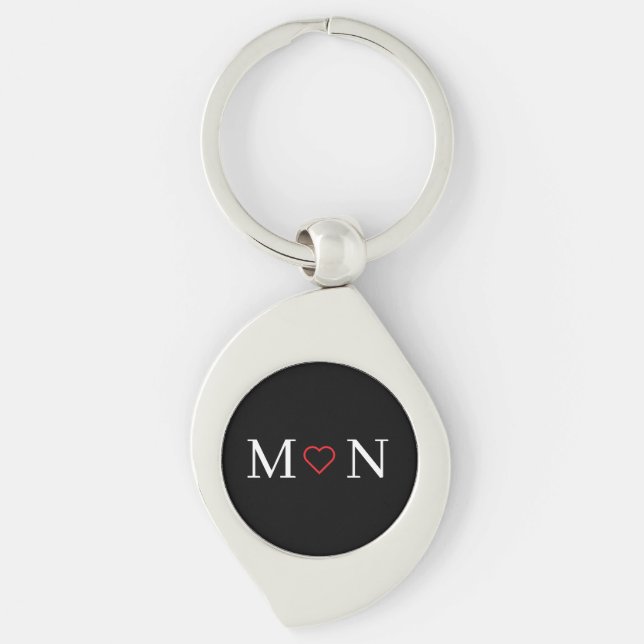 Red Heart monogrammed Key Ring (Front)