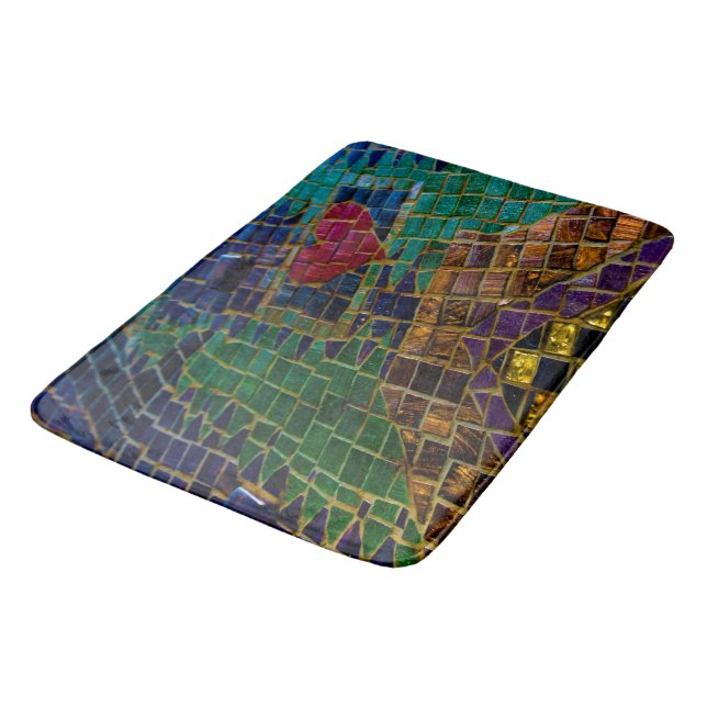 Red Heart Mosaic Bath Mat (Angled)