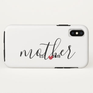 Red Heart Mother Established Year Gift iPhone X Case