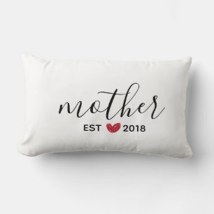 Red Heart Mother Established Year Lumbar Cushion