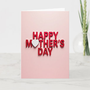 Red Heart Mothers Day Faux Foil Card