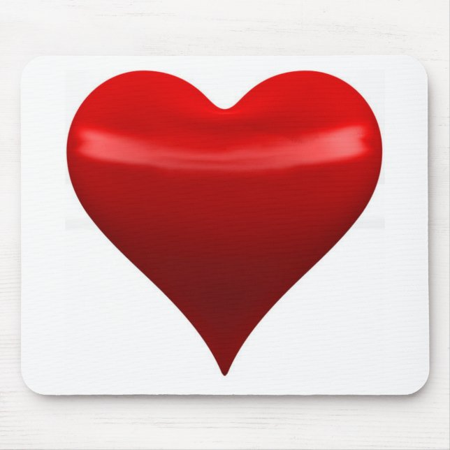 Red Heart Mouse Pad (Front)