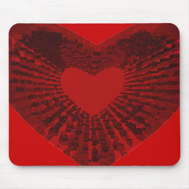 red heart mouse pad (Front)