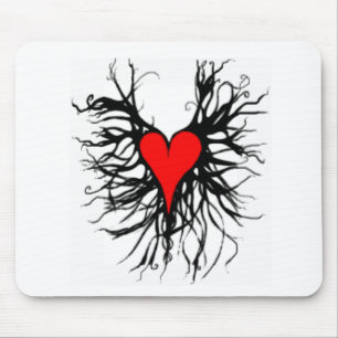Red heart mouse pad