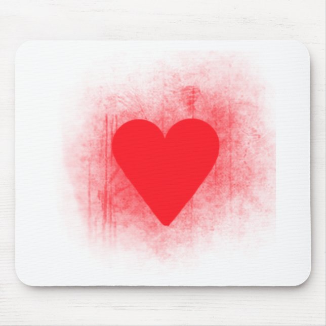 Red heart mouse pad (Front)
